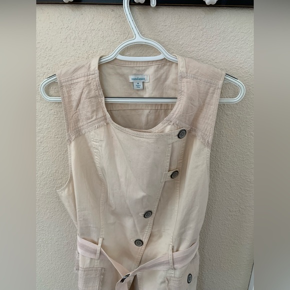 NWOT Sundance Oaklee assymetric button vest. Color Vanilla, size M. 100% cotton. - Picture 3 of 6